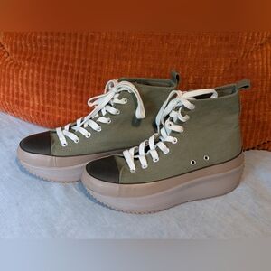 Madden Girl Olive Canvas Platform Sneakers
